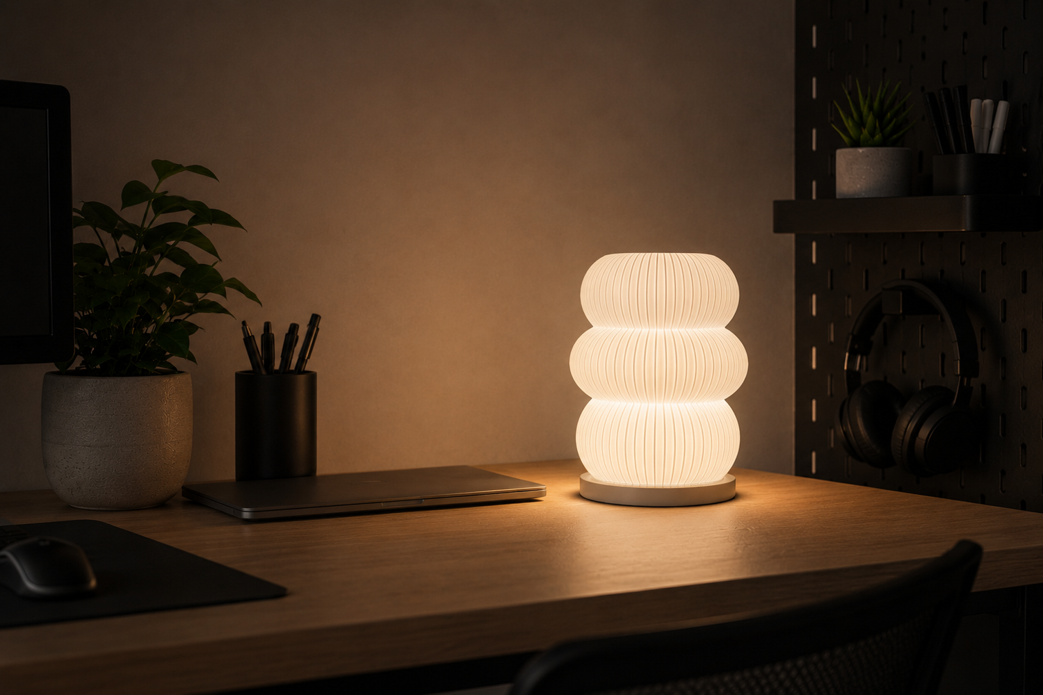 LAYR Ambient Lighting collection – minimalist ripple table lamps