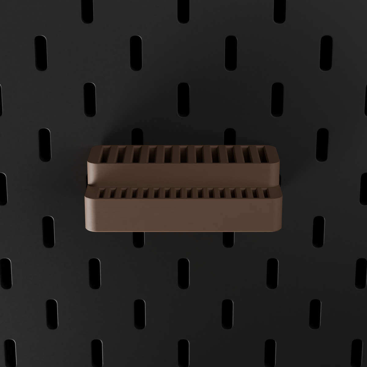 SKÅDIS SD & microSD Holder – Brown – top-down front view