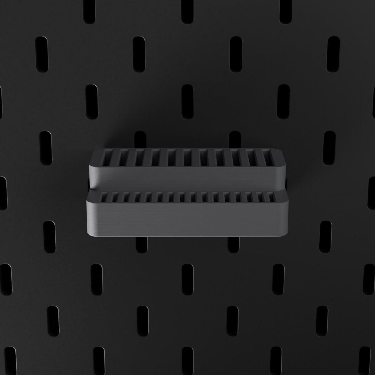 SKÅDIS SD & microSD Holder – Grey – top-down front view