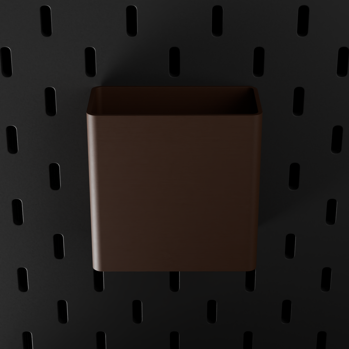 SKÅDIS Large Bin – Dark Brown – top-down front view