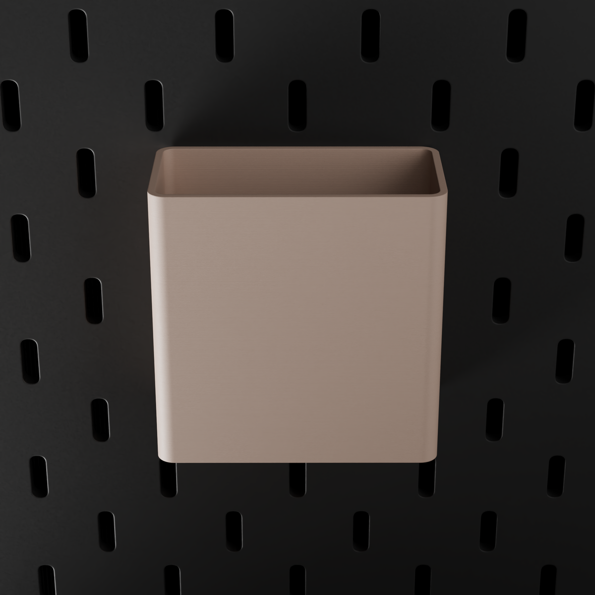 SKÅDIS Large Bin – Latte – top-down front view