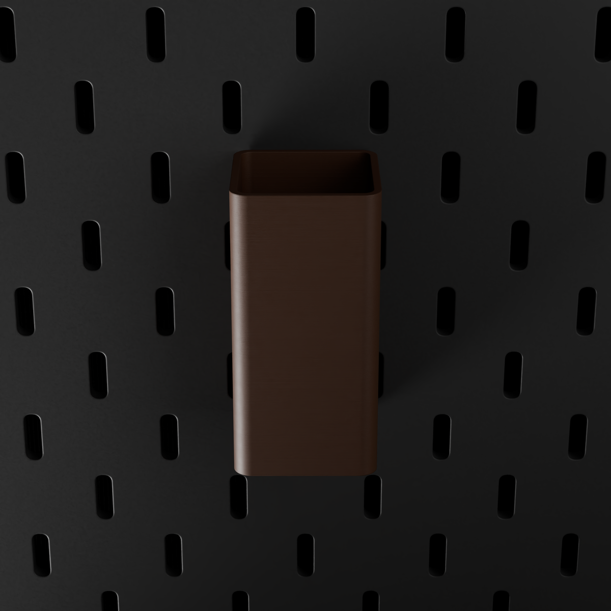 SKÅDIS Small Bin – Dark Brown – top-down front view