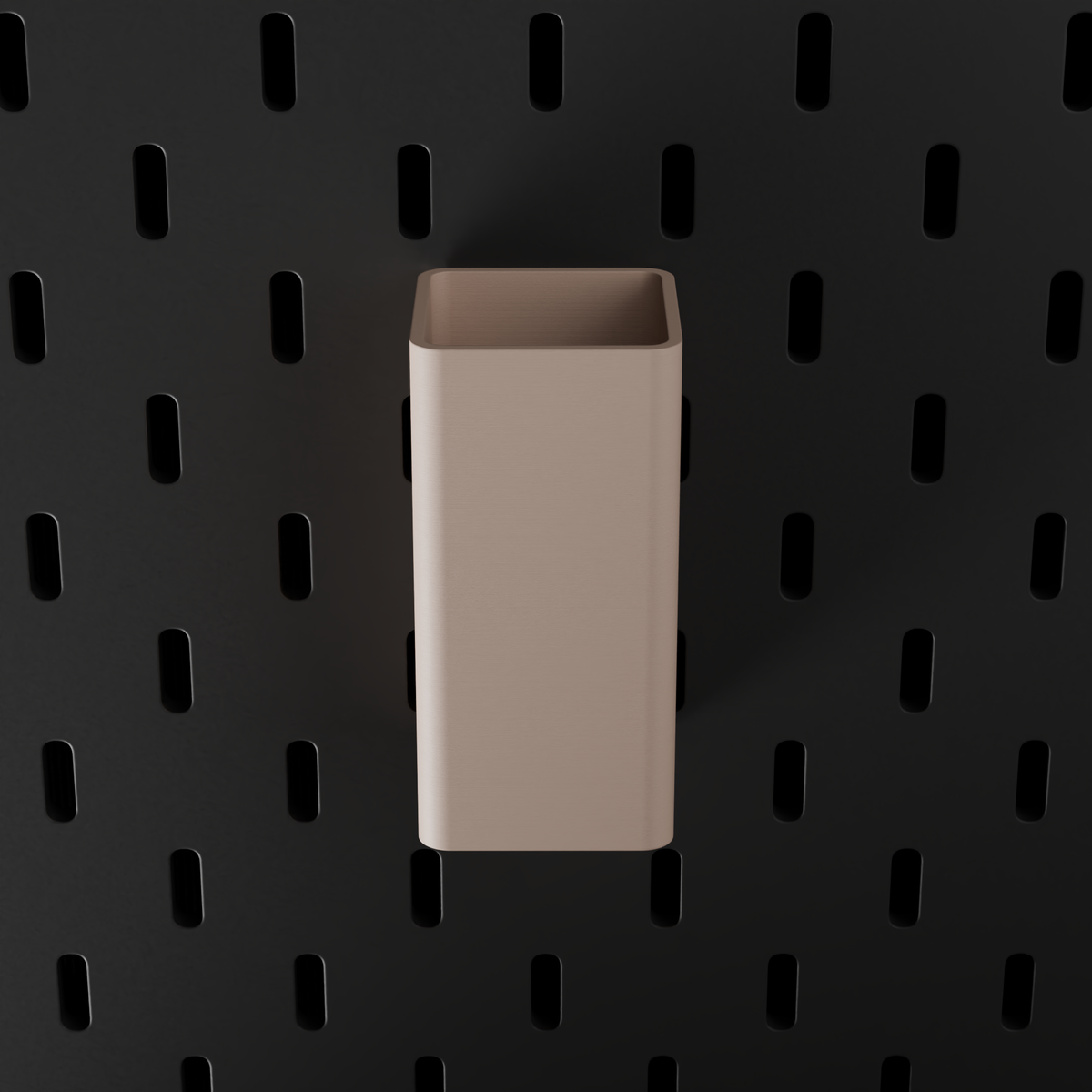 SKÅDIS Small Bin – Latte – top-down front view