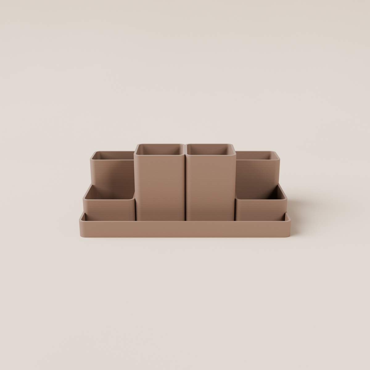 Desk Organizer – Brown – front view