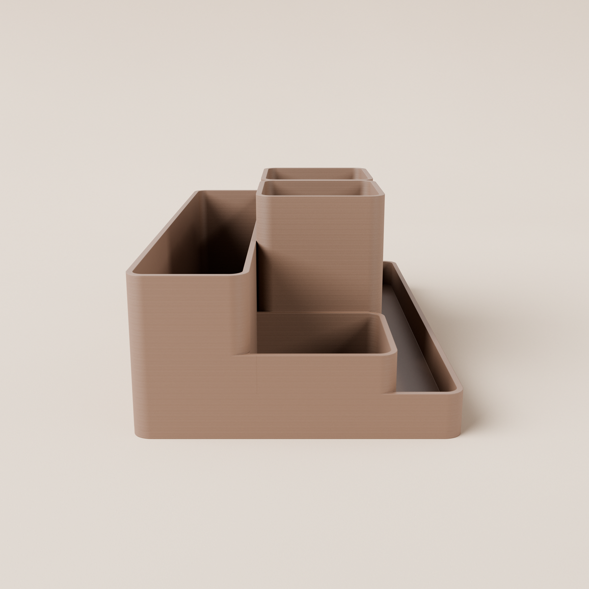 Desk Organizer – Brown – side view