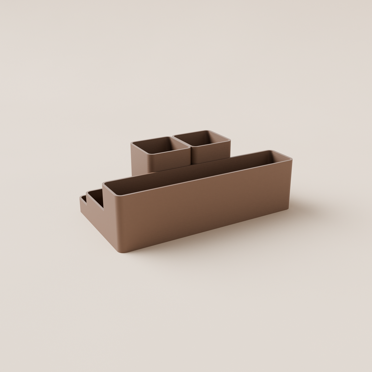 Desk Organizer – Brown – rear view