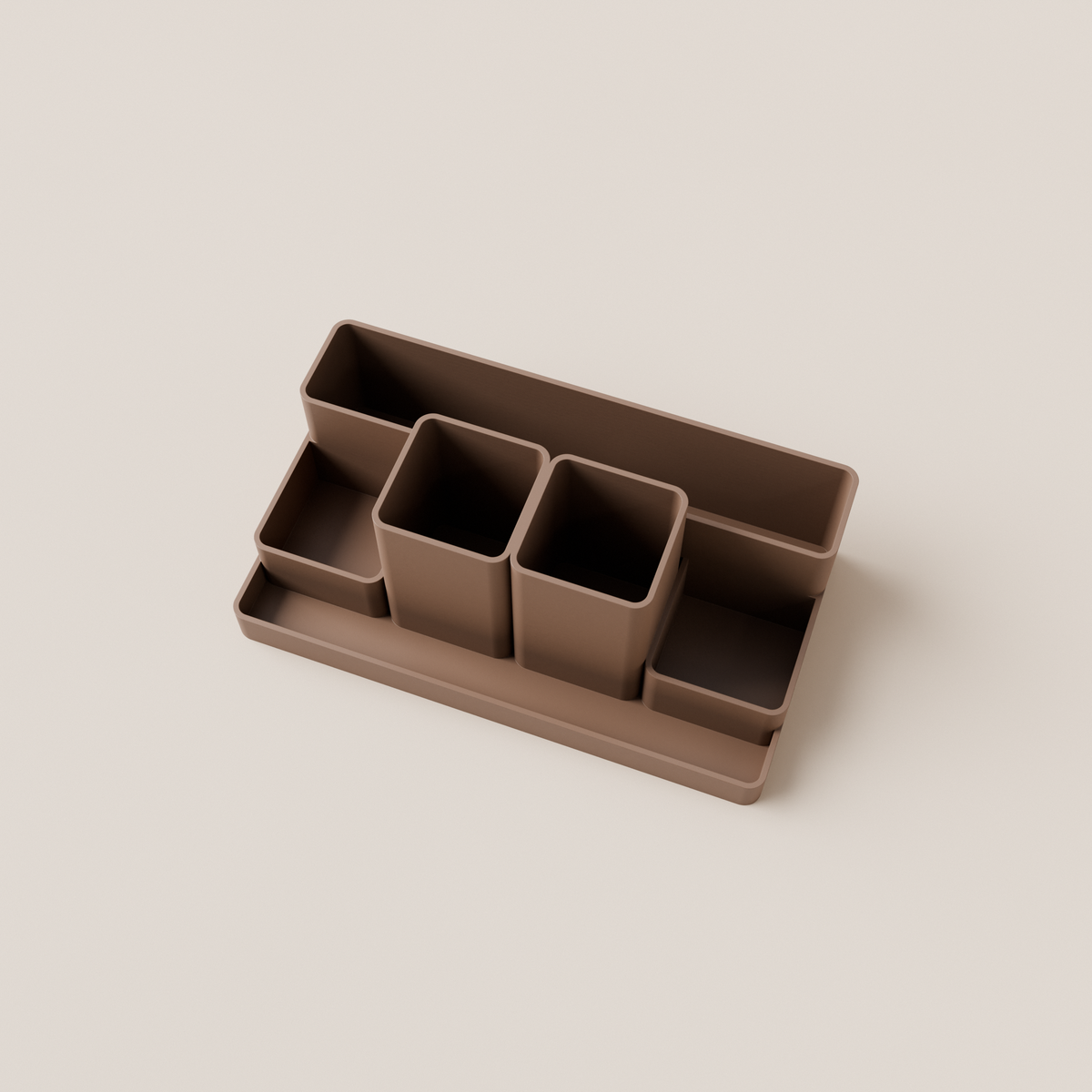 Desk Organizer – Brown – top view