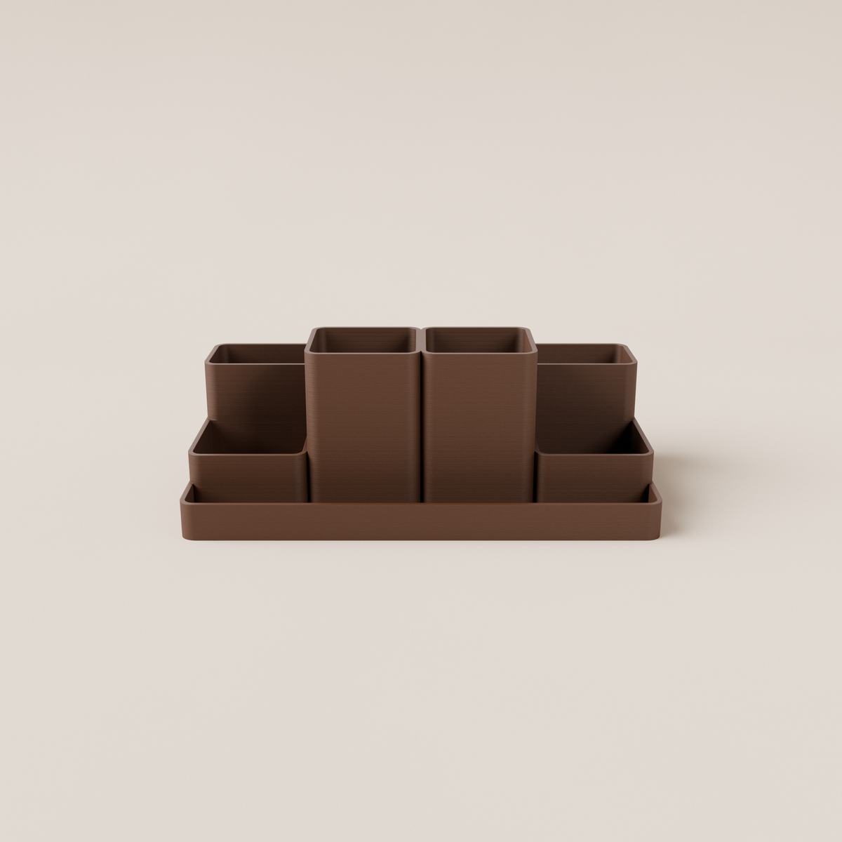 Desk Organizer – Dark Brown – front view