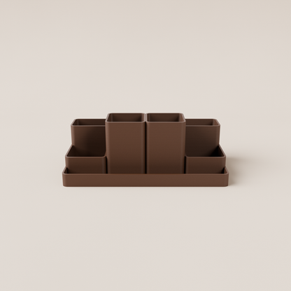 Desk Organizer – Dark Brown – front view