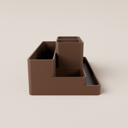 Desk Organizer – Dark Brown – side view
