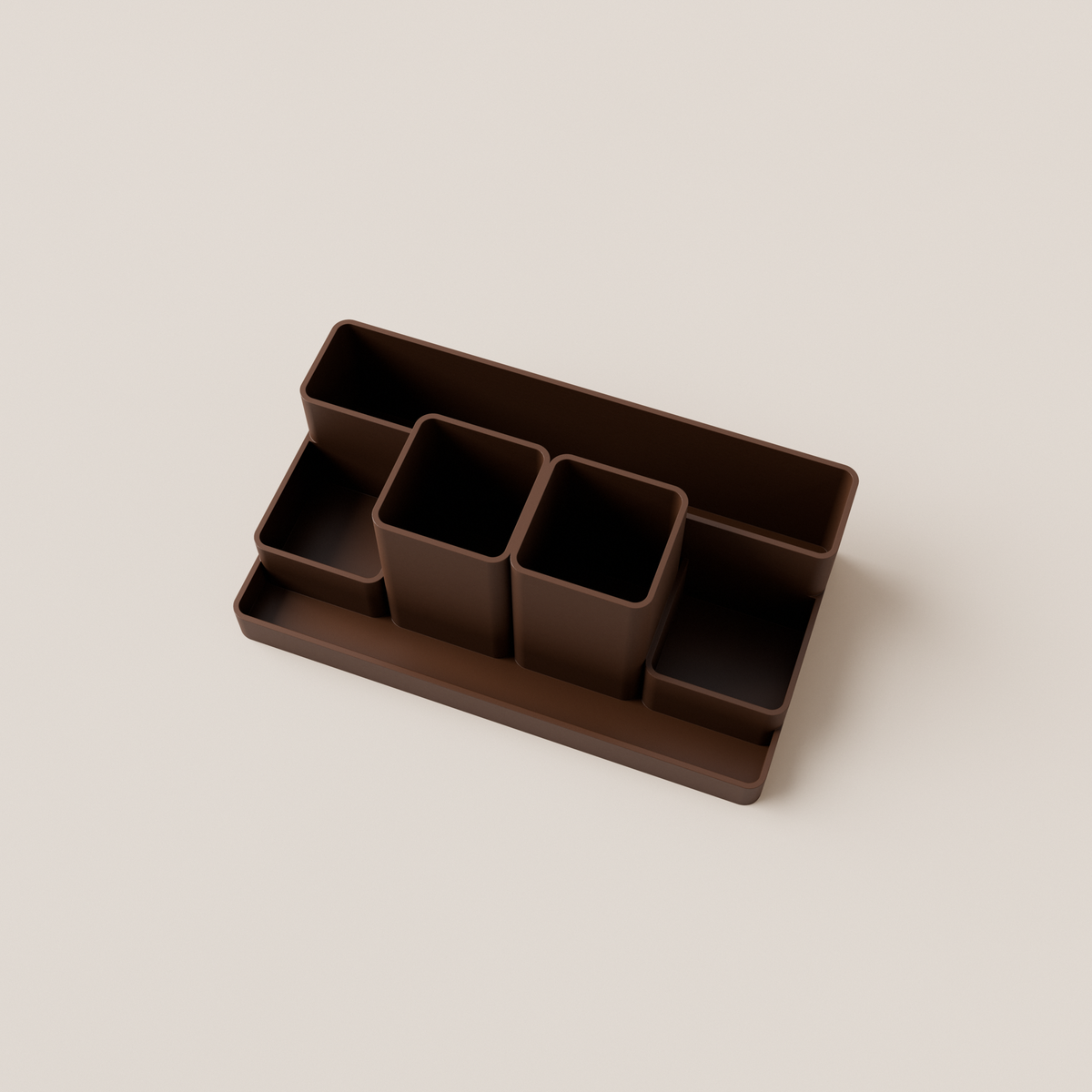 Desk Organizer – Dark Brown – top view