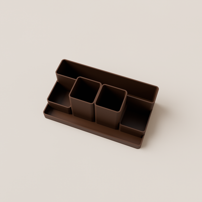 Desk Organizer – Dark Brown – top view
