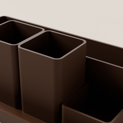 Desk Organizer – Dark Brown – detail view
