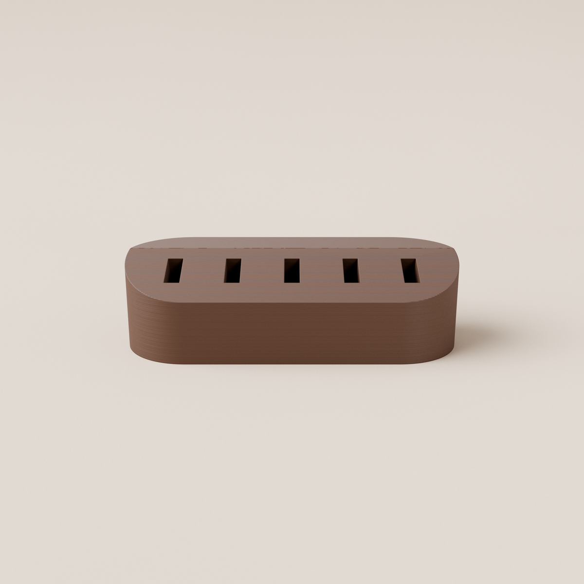 USB Flash Drive Holder – Dark Brown – front view