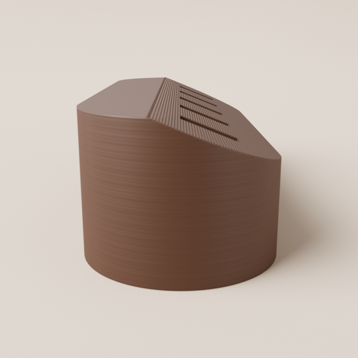 USB Flash Drive Holder – Dark Brown – side view