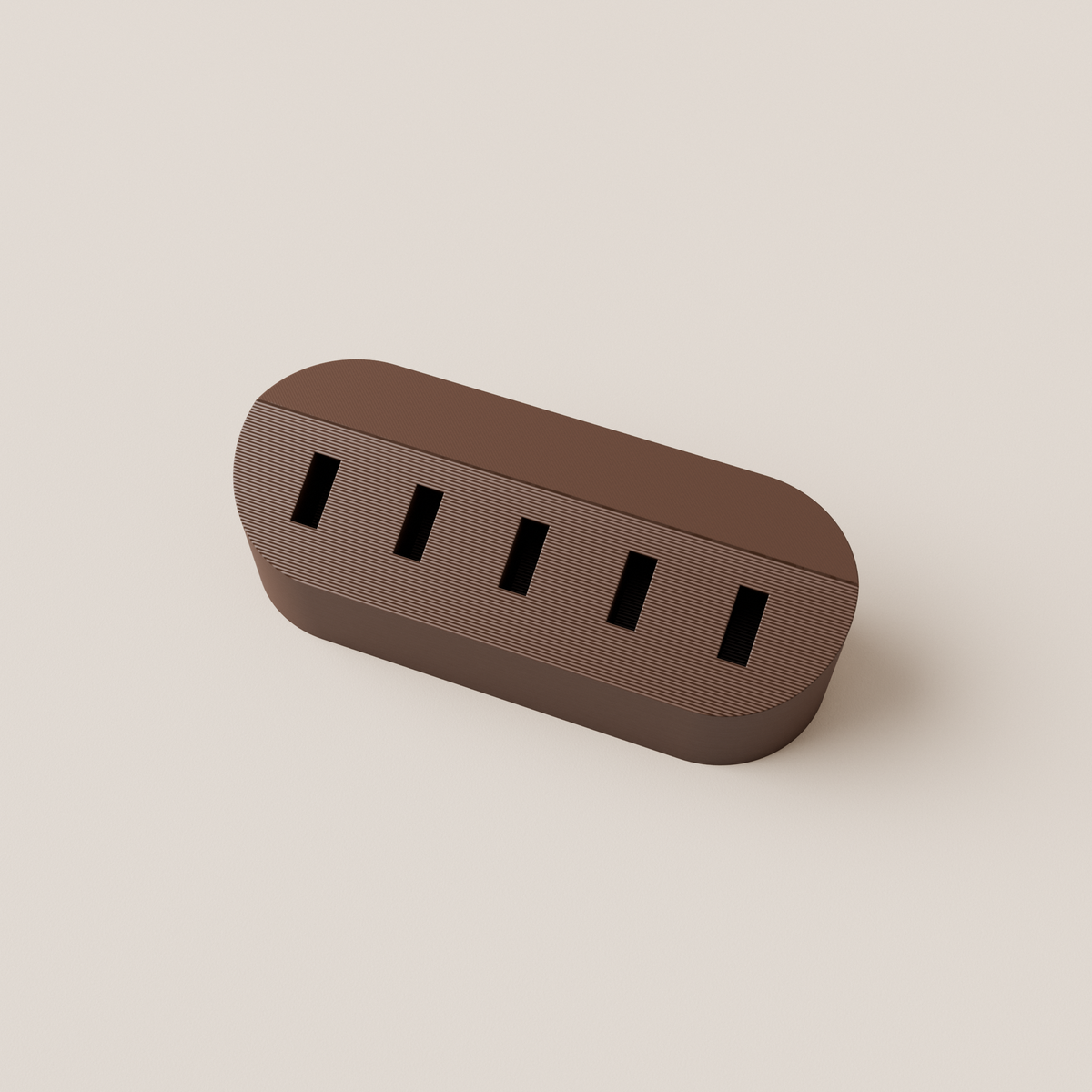 USB Flash Drive Holder – Dark Brown – top view
